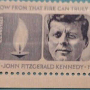 Vintage JFK Memorial Stamp – Classic Portrait & Eternal Flame, Rare Collectible!